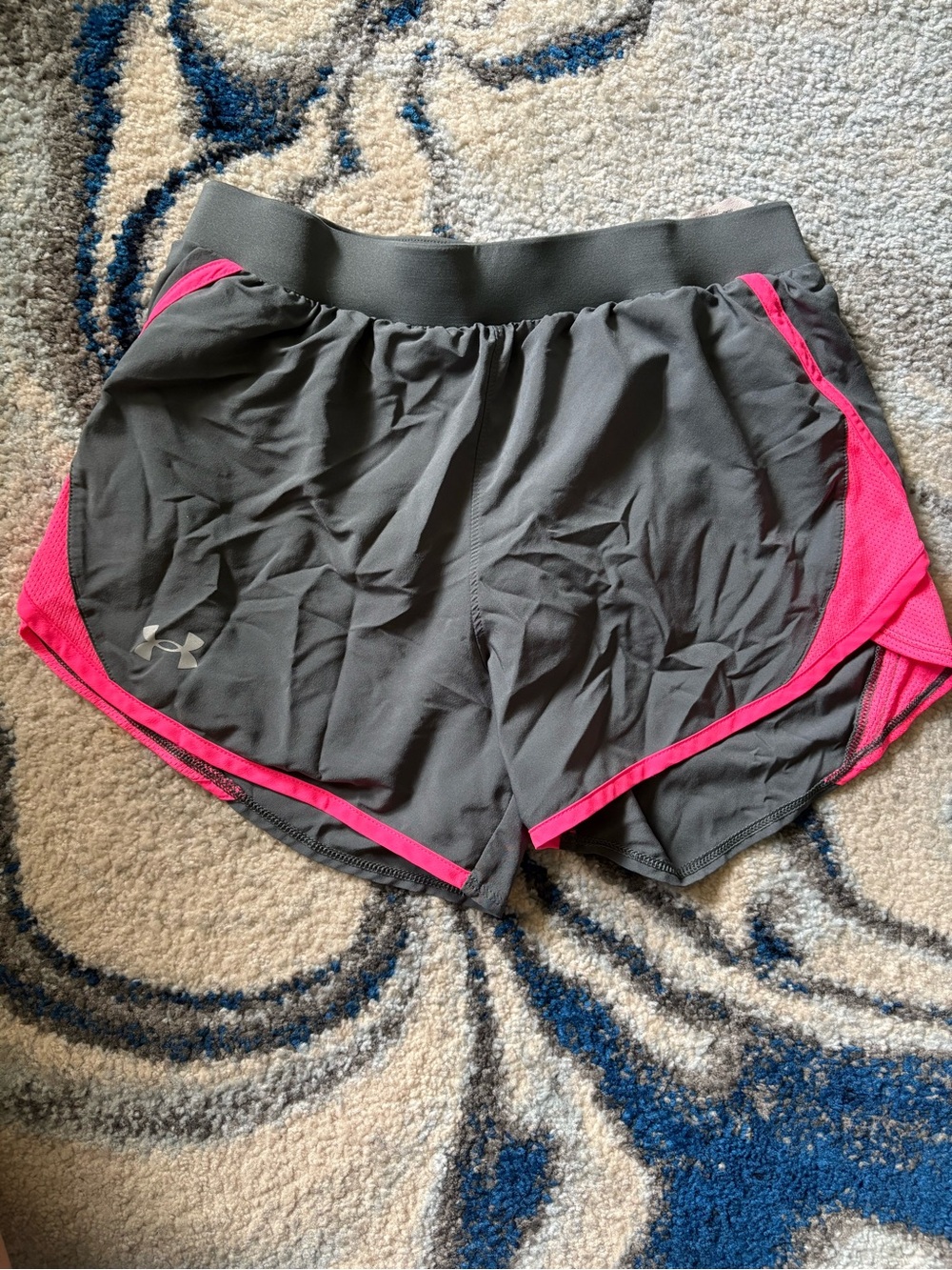 Under Armour Gray Athletic Shorts with Pink Trim